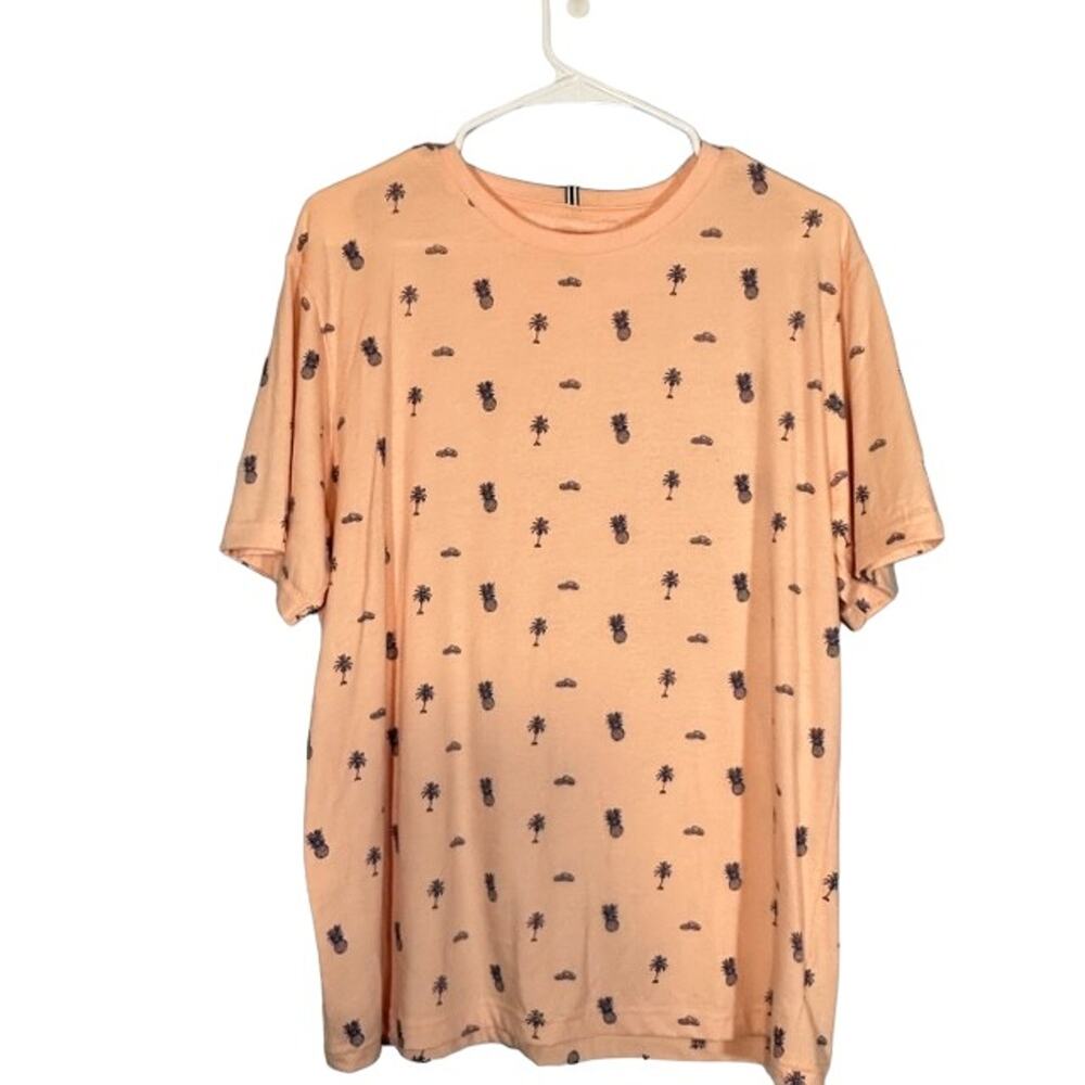Denim & Flower Ricky Singh Pale Pink Pineapple Short Sleeve T-Shirt Men Sz L